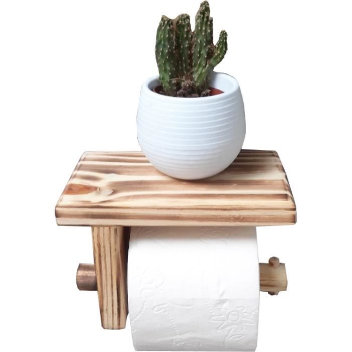 derouleur porte papier toilette avec etagere tablette en bois pour telephone ou deco fabrication francaise cdiscount bricolage