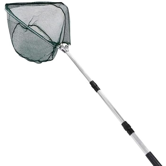 Épuisette De Pêche Télescopique Pliable 150 Cm - Filet Nylon, Poignée Aluminium, Sac De Rangement Inclus - 5