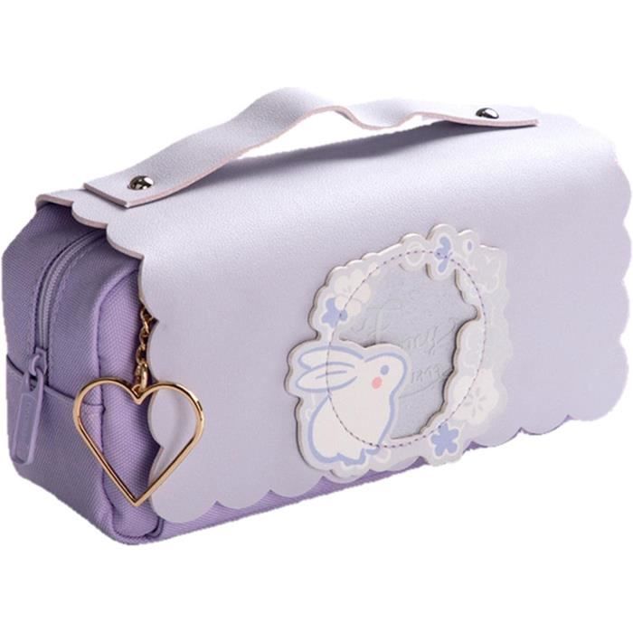 Porte-stylo Avec Porte-clés En Cuir PU - Porte-stylo Portable