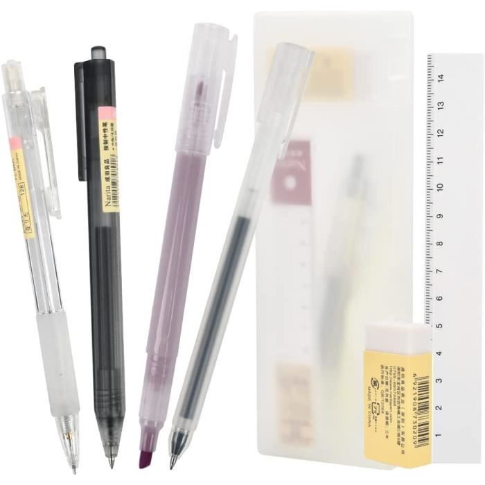 Crayon mécanique en plastique à pois noirs et blancs, stylo