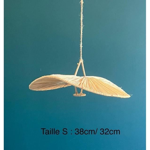 SUSPENSION RAPHIA LUMINAIRE ABAT-JOUR GAMME SOLÈNE OVALE TAILLE S