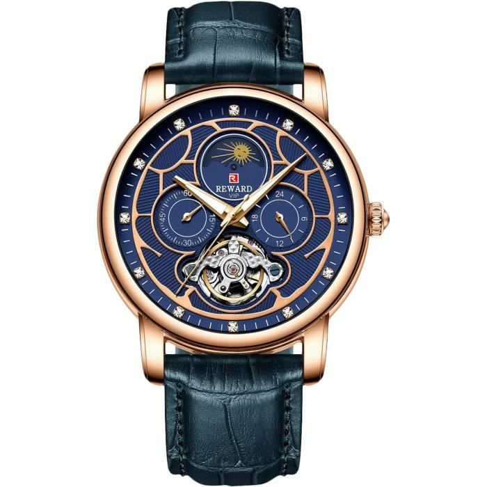 RORIOS Montre Homme Etanche Squelette Mécanique Montres Bracelet