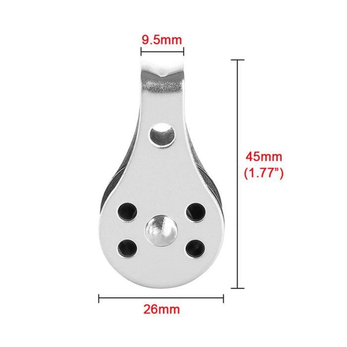 Lot De 2 Poulies Simples En Acier Inoxydable 316 - Roue En Nylon, Pour Câble, Corde à Linge, Voile