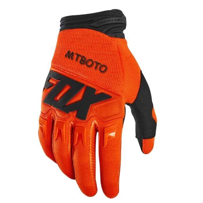 (LNoir-bord---Orange)Gants de cyclisme Mtboto Fox pour hommes, tout-terrain, hors route, MX, vtt, montagne, descente, doigt comple