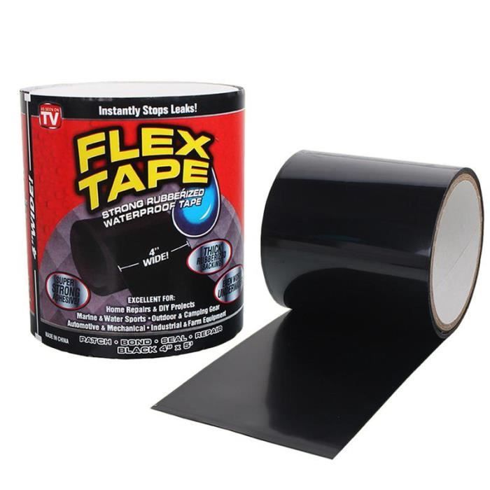 Flex Tape Ruban adhésif super-étanche Noir - Cdiscount Bricolage