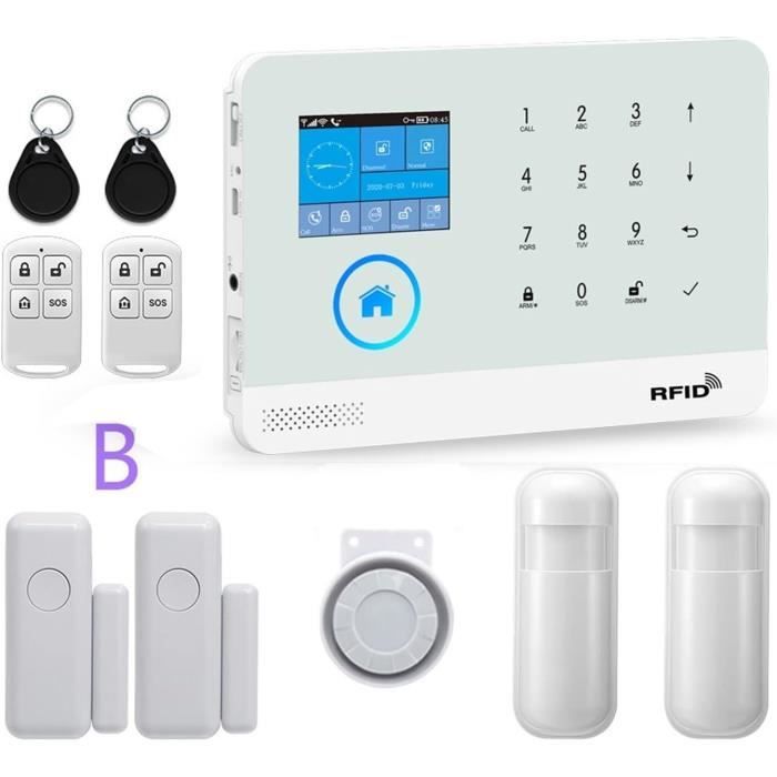 Kit D'alarme Maison Sans Fil - Contrôle Par Appli Tuya - Capteur Porte/fenêtre - Sirène