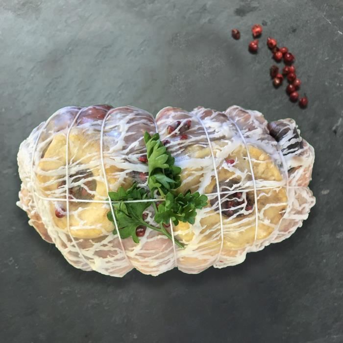 Rôti de pintade farci à la normande - pomme-calvados - 850g - Normandie