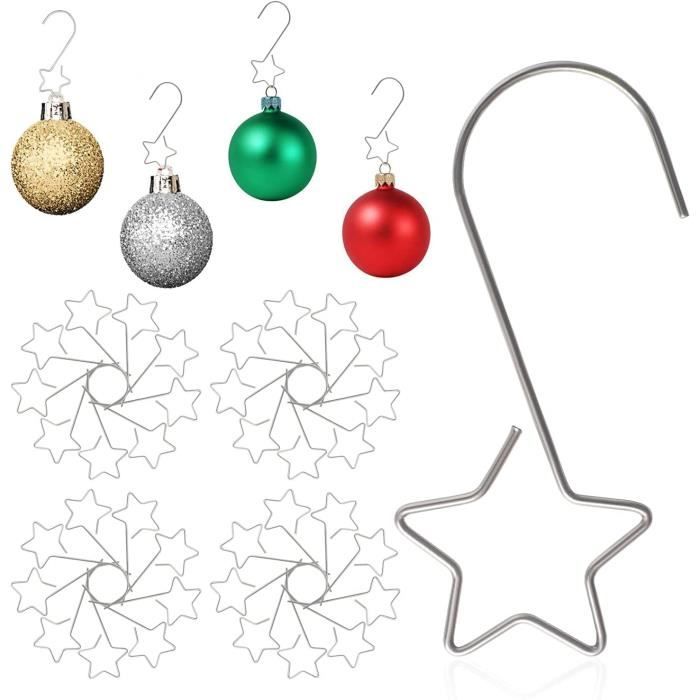 Crochet Boule Noel Lot De 100 Crochets De Décoration De Noël Pour Décoration De Sapin, Guirlandes - Argenté Crochets Boules De Noel