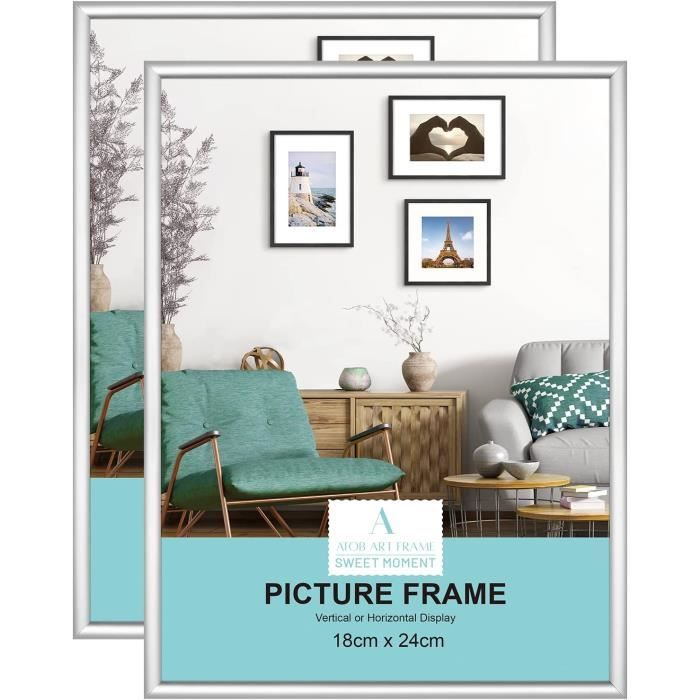 Lot De 2 Cadres Magnétiques Thème Ville – Formats A4 Et Moyen – Décoration Murale