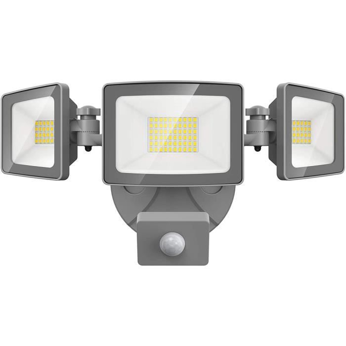 Aufachieve 50W Projecteur LED Exterieur Detecteur de Mouvement, 5000LM Projecteur  Exterieur LED avec fil 1M, 6500K Coldwhite IP147 - Cdiscount Maison