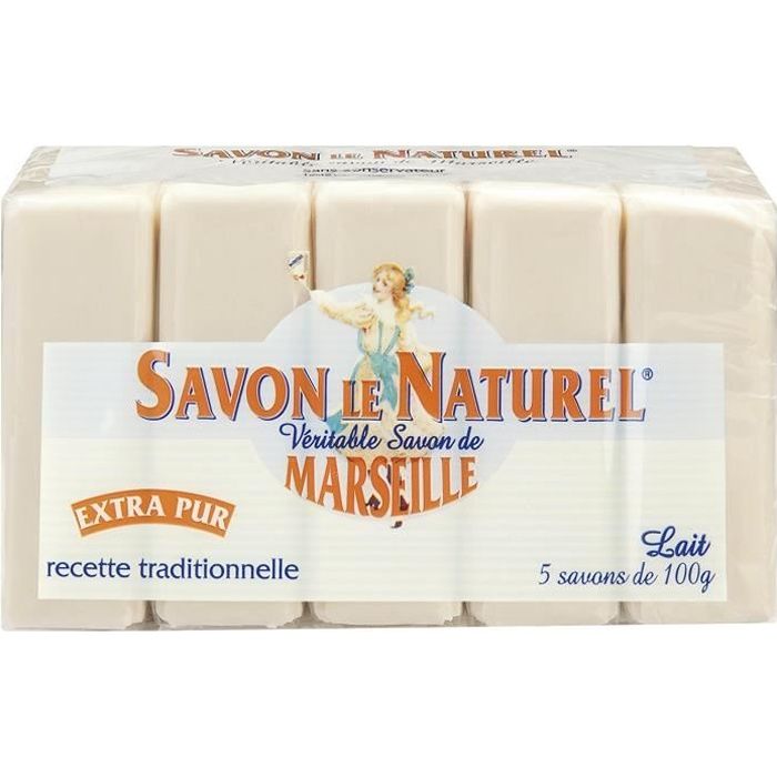 Savon Le Naturel Extra Pur de Marseille Lait 5 x 100g Cdiscount Au quotidien Savon Le Naturel Extra Pur de Marseille Lait 5 x 100g Cdiscount Au quotidien