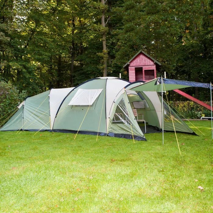 skandika Esbjerg Auvent de Voyage autoportant avec Tapis de Sol Cousu et 2 cabines de Couchage