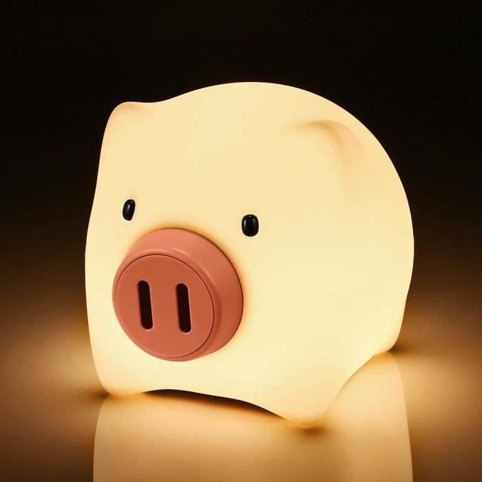Veilleuse De Nuit Pour Bebe Lampe Enfant Cochon Silicone Led Fonction Rechargeable Minuterie Portable Differentes Intensites La Cdiscount Pret A Porter