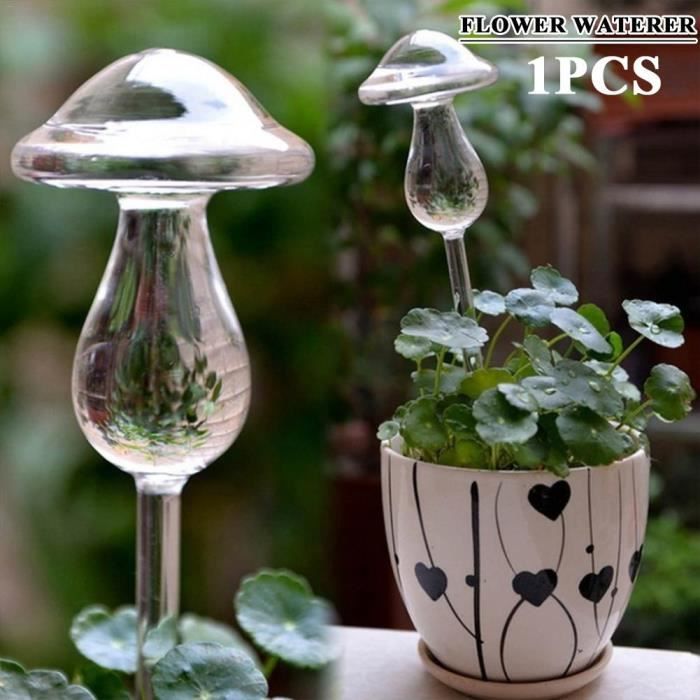 Boule D'Arrosage Automatique En Verre Rose Cygne - Idéale Pour Plantes D'Intérieur Et Extérieur, Bureau, Maison, Voyage (Corde Et Tissu Offerts)