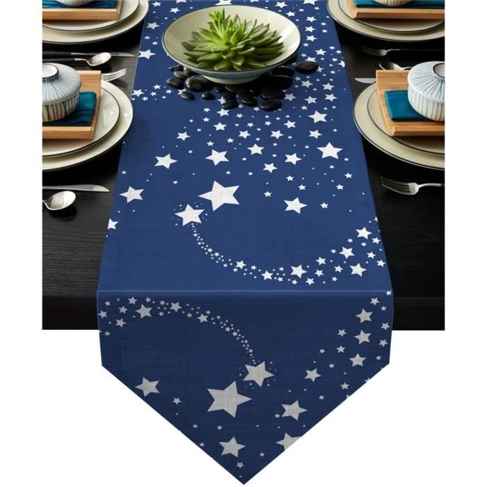 Chemin De Table Bleu Meteore Motif Design Ferme Chemin De Table Decorations De Douche De Mariage Art Abstrait P Cdiscount Maison