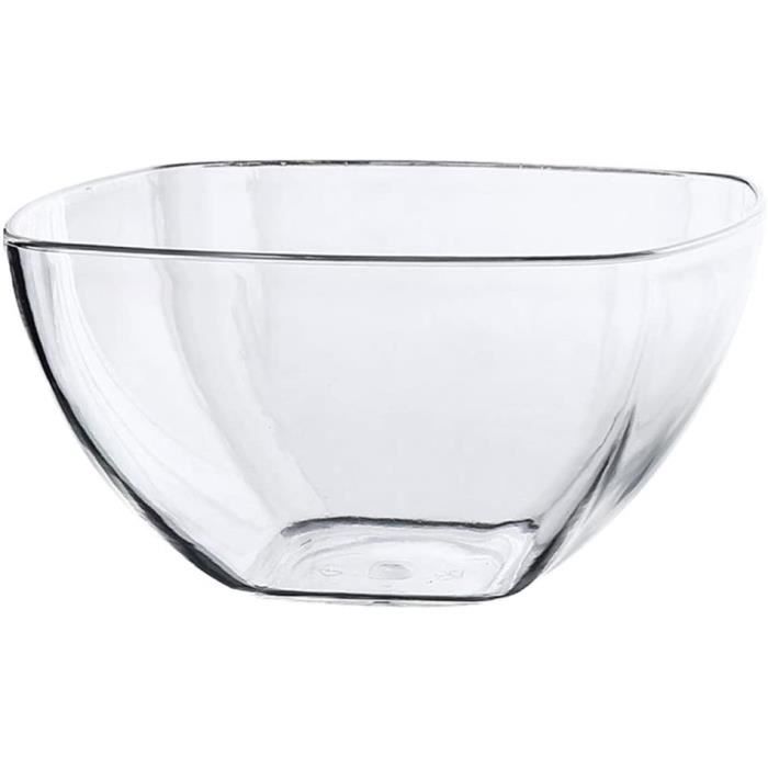 Lot 3x bol saladier en verre trempé transparent pour céreales