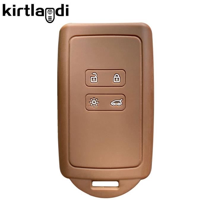Coque clé,Porte-clé télécommande à 4 boutons, étui de contrôle pour Renault  Megane Captur 2020 Clio Zoe Kadjar Arkana - Type Marron - Cdiscount Auto