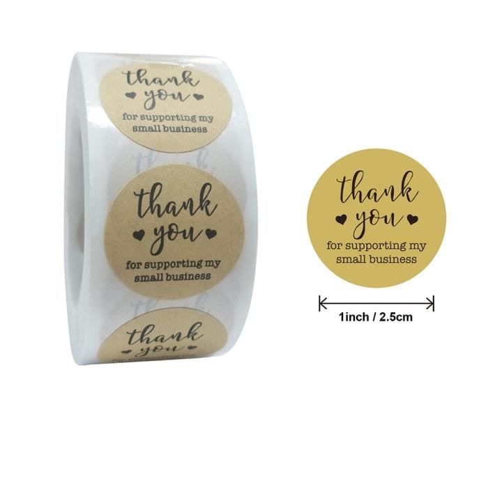 Rouleau D'autocollants "Merci Pour Votre Achat" - 1x3 Pouces - Rectangle Adhésif - Uxcell