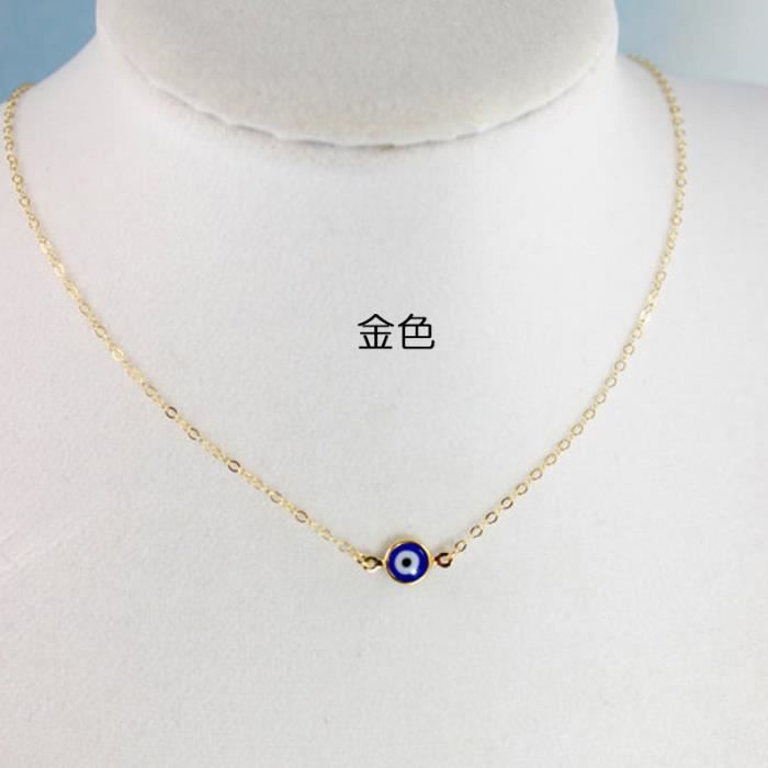 Collier Main De Dieu Contre Le Mauvais Œil - Porte-bonheur Kabbale - Bleu Ciel