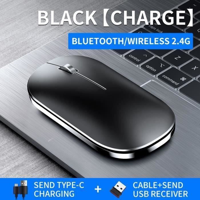 Souris Bluetooth Sans Fil Rechargeable - Double Mode (Bluetooth 5.2 Et 2.4GHz) - Vert - Compatible IPad, MacBook, PC - Portable Bureau/Voyage