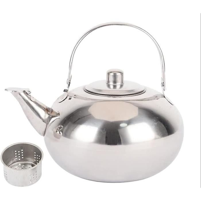 Bouilloire à Thé En Acier Inoxydable 6 L – Fond Rainuré, Poignée Anti-brûlure, Pour Gaz, Induction, Four