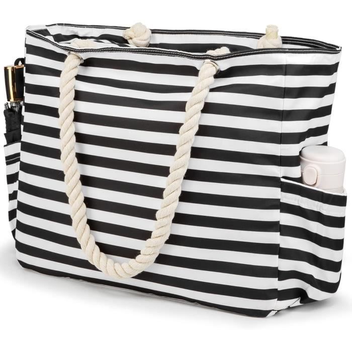 Sac de plage en maille avec Zipper et bandoulière réglable pour plongée, surf Sac de plage en maille avec Zipper et bandoulière réglable pour plongée, surf