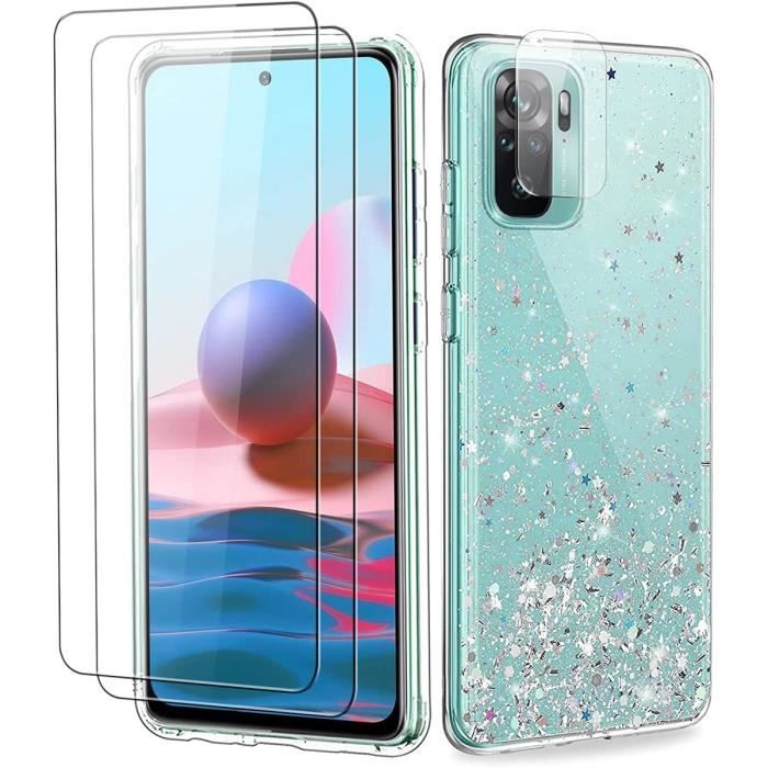 Avizar Film Xiaomi Redmi Note 10 / 10s Verre Trempé 9H Biseauté Transparent / Noir - Protection écran