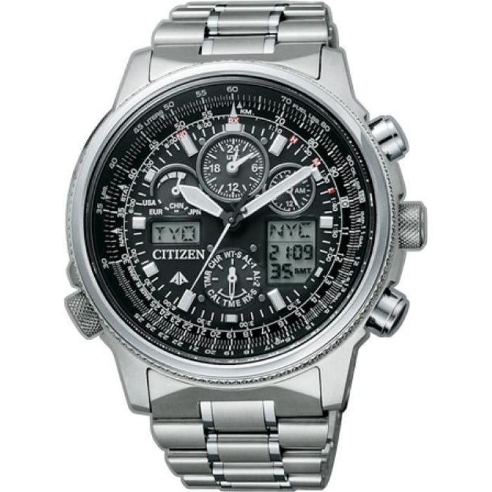 Montre Citizen Homme JY8020-52E Solaire Double fuseau horaire Chronographes  Titane , - Achat/vente montre Gris - Cdiscount