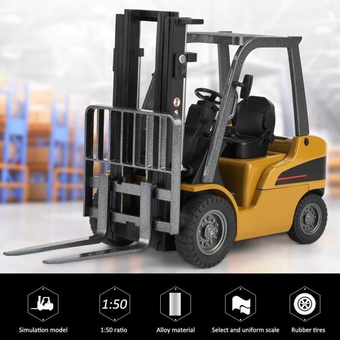 Juqrelith Voiture Jouet Ingénierie Inertielle, Modèle Chariot Élévateur Jaune, ABS Durable, Taille Compacte - Motorisation Inertielle Puissante, Impact et Déformation Automatique, Cadeau