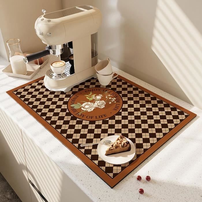 CNARIO Tapis Égouttoir Silicone 40x32cm - Tapis Séchage Évier Cuisine, Antidérapant Et Résistant Chaleur
