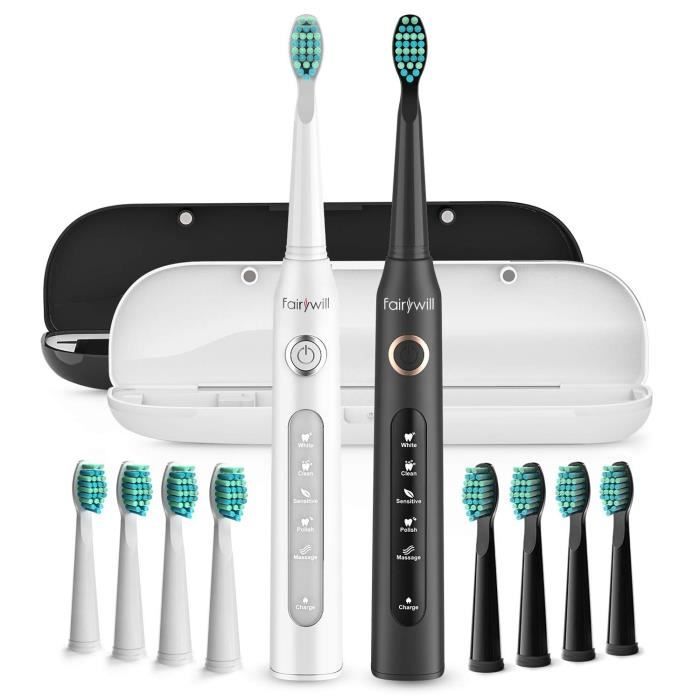 Brosse à dents électrique - Avec technologie sonique, 5 modes, 6 têtes