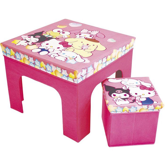 Ensemble table et tabouret de rangement - Hello Kitty - FUN HOUSE - Pliable - Mobilier enfant Ensemble table et tabouret de rangement - Hello Kitty - FUN HOUSE - Pliable - Mobilier enfant
