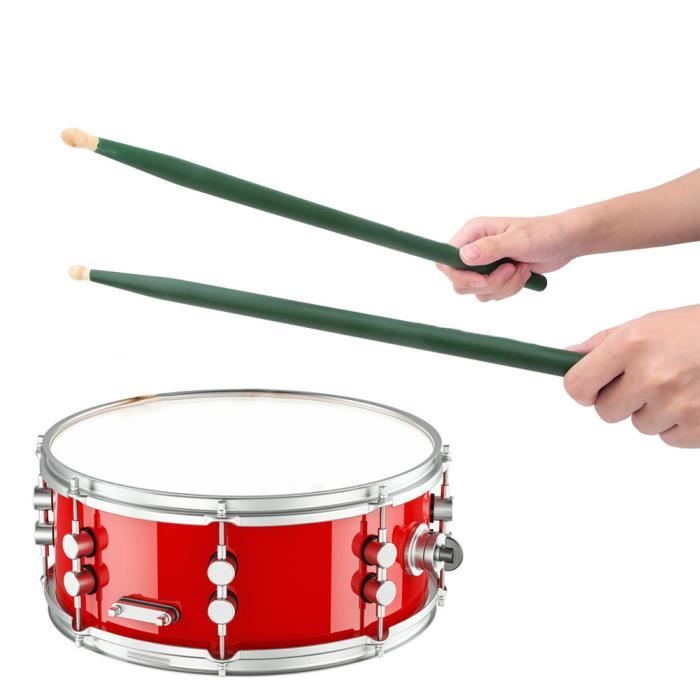 Garosa accessoires de batterie 2 pièces accessoires d'instrument de bande  de musique de bâton de tambour en bois d'érable coloré