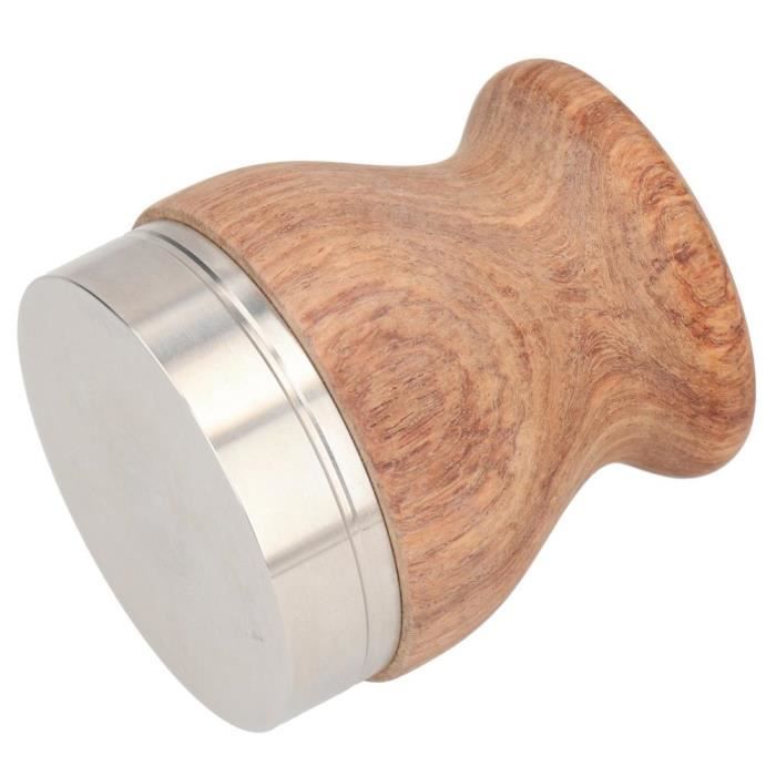 Tamper à Café CrossCreek 58 Mm - Poignée En Noyer Massif - Base Plate En Inox 18/10 - Pour Expresso