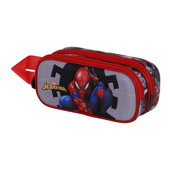 Trousse Cylindrique Spider-Man - 23x8cm - Pour Fournitures Scolaires - Design Homme-Araignée