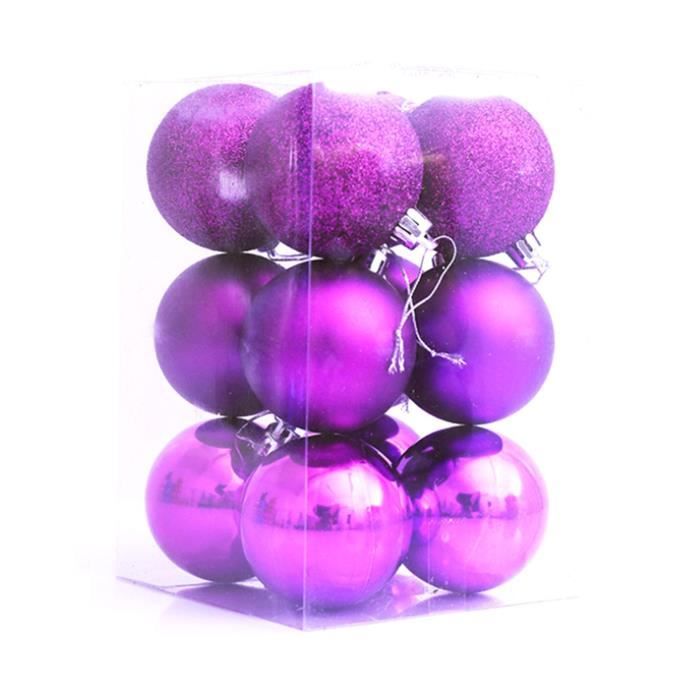 24 Boules De Noël Violette 6cm - Ornements Décoratifs Incassables Pour Sapin