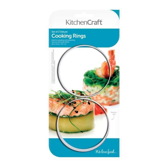 Kitchen Craft Cooking Rings, Stainless Steel Set of 2, 9cm x 6cm - KCRINGEXLRG