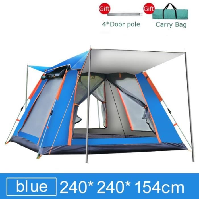 Tente de camping à installation instantanée Tente familiale automatique étanche avec sac de transport - Mise à jour-bleu