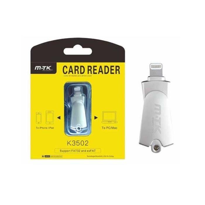 card reader lecteur de carte mémoire externe pour iphone / ipad / pc / mac