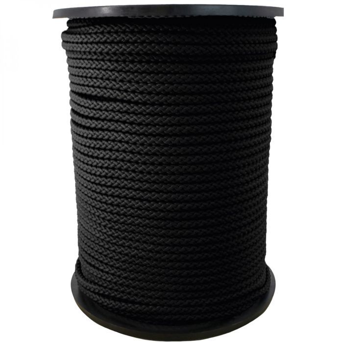 Bobine de corde tressée respectueuse de l'environnement - Noir