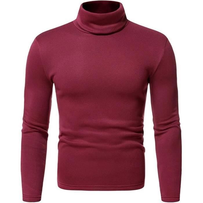 Homme T-Shirt Thermique Manches Longues Haut Thermique Hiver Pull