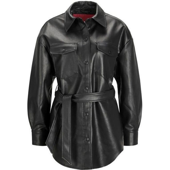 Veste en cuir femme Jack & Jones luna - black matte - S