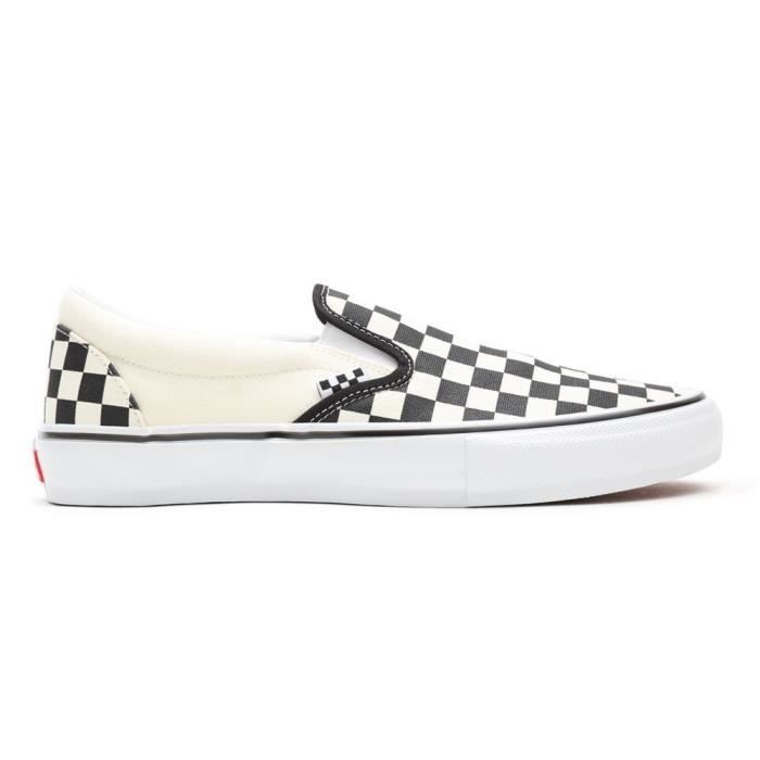 Vans Chaussures de skate VANS Slipon Checkerboard Noir-Blanc - Homme/Adulte - Talon plat - Tige textile