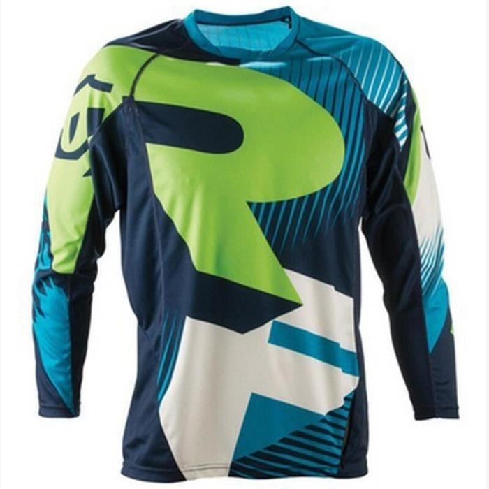 Maillot De Cyclisme Homme Manches Longues - Maille Respirante, Séchage Rapide - Sous-couche Pour VTT, Vélo De Route - Coupe Ajustée