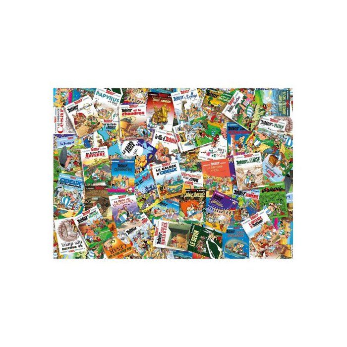 Puzzle 1000 pieces Asterix - Les Aventures du Gaulois en BD - Puzzle collage albums Obelix - Set collection adulte et carte