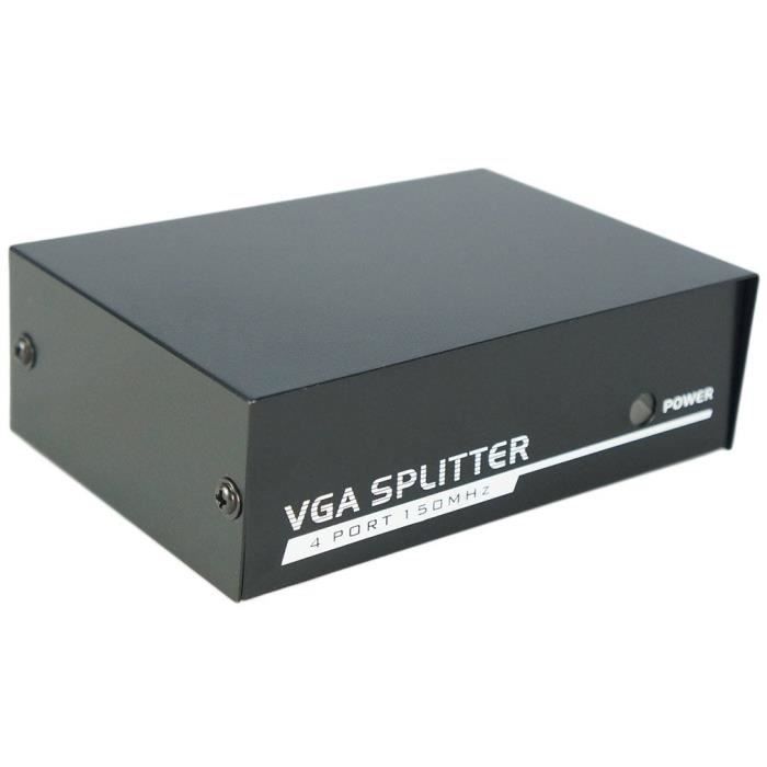 Répartiteur VGA 1 Entrée 4 Sorties - 250 MHz - 1920x1440 - USB