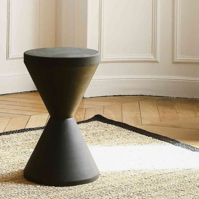 tabouret bout de canapé en métal dimension produit : diamètre 28,5 hauteur 46 cm noir
