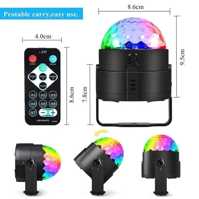 Projecteur 9W RGB Pour Boule à Facettes - Spot Disco Effet Laser Pour Spectacles Et Soirées