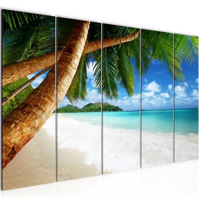 Tableau Sur Toile ARTTOR 50x70cm – Paysage Mer, Plage, Palmier – Déco Murale