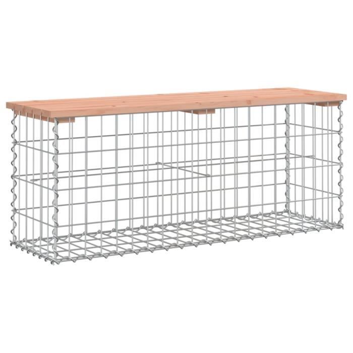 Banc De Jardin Design Gabion-Banquette De Jardin 122x71x65,5 Cm Bois Massif De Pin 87954019